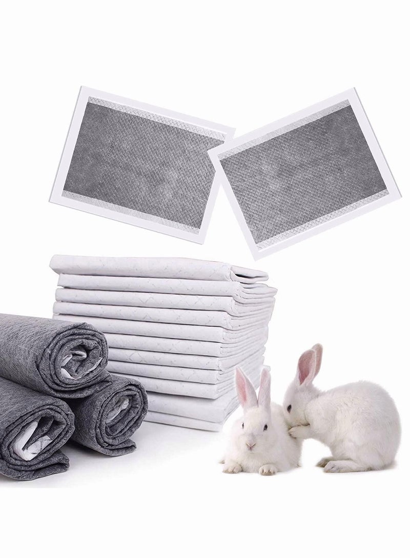 Generic Rabbit Pee Pads Disposable Cage Liners 100PCS All-Absorb Black Carbon Odor-Control Bunny Training Accessories with Quick-Dry Surface for Puppy, Kitten, Hedgehog Small Animals - Image 1