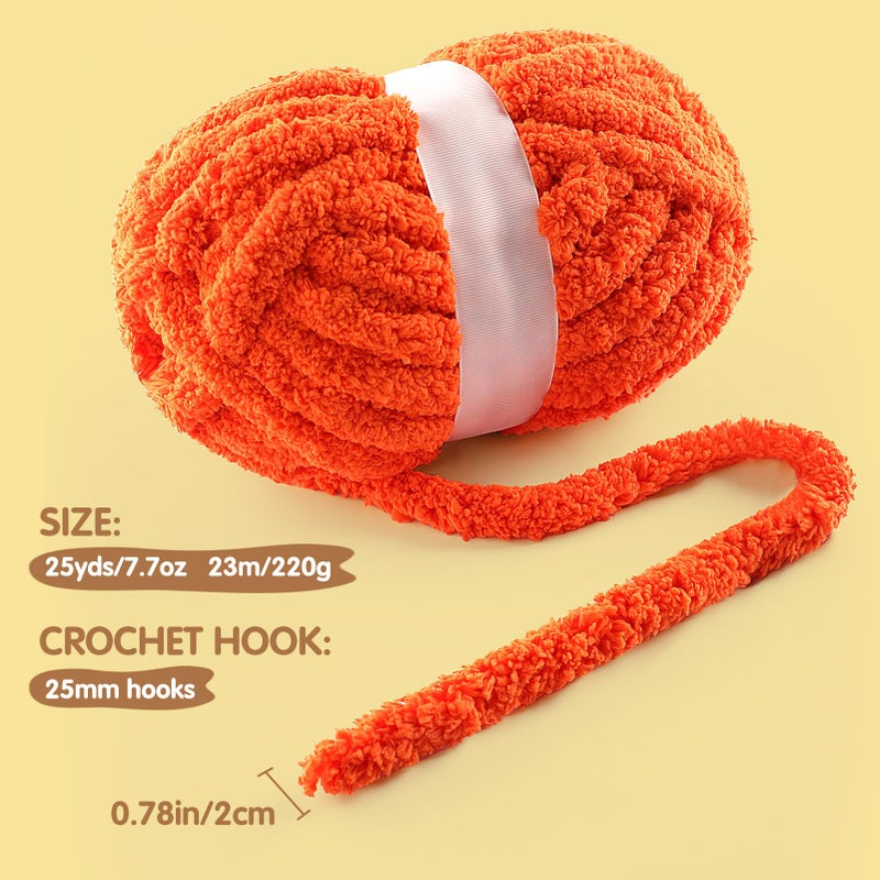 NDICANG 8 Pack Chunky Yarn for Hand Knitting - Chunky Chenille Blanket Yarn for Crocheting - Jumbo Fluffy Yarns for Crochet - Super Bulky Yarns 25 yds 7.7 oz Each Skein (Red) - Image 3