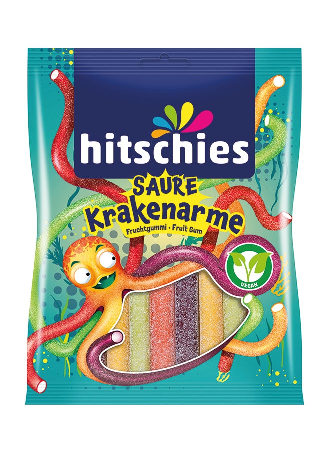 Hitschies Sour Octopus Arms Vegan Fruit Gum 125g - Image 1
