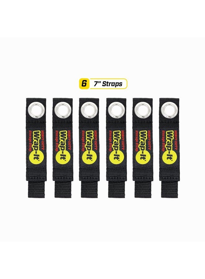 Wrap-It Storage Heavy-Duty Straps, 7-inch (6 Pack) - Hook and Loop Extension Cord Organizer Hanger, Cord Wrap Keeper, Cable Straps for Cords, Hoses, Rope, RV, Boat and Garage and Organization - Image 3