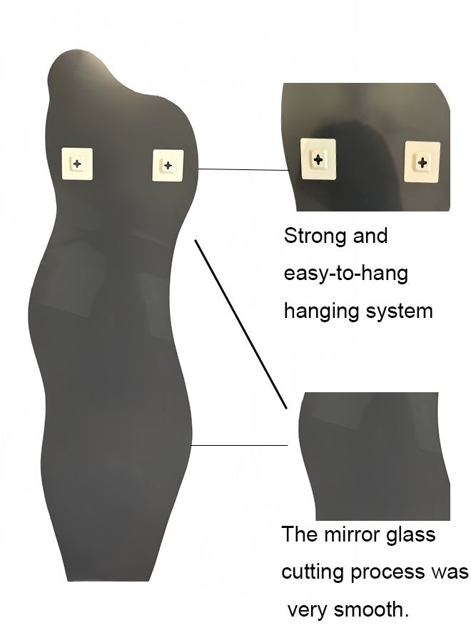 ايست من نون Full Length Mirror 160x50cm Irregular Wall Mirror Weave Shaped Frameless for Living Room Bathroom Bedroom Entryway Decor - Image 4