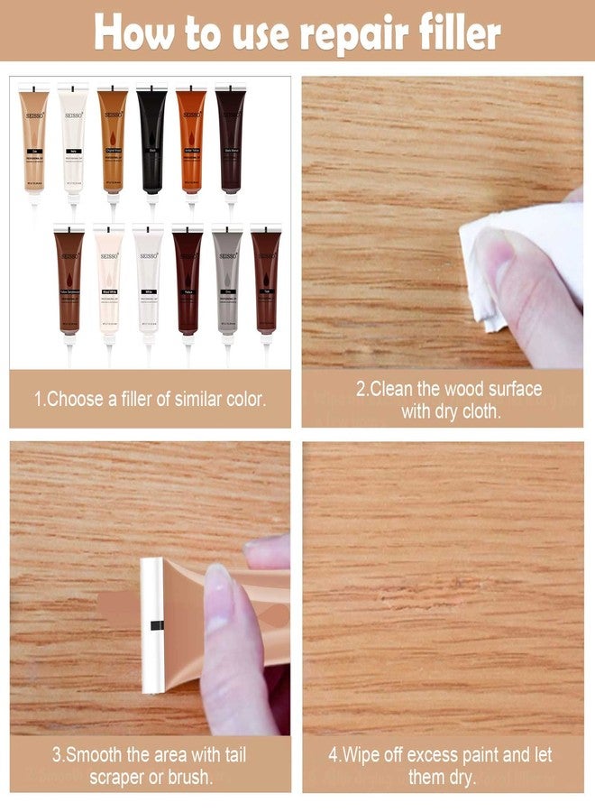 SEISSO Furniture Repair Kit, Wood Markers for Scratches, 12 Colors Furniture Touch-up Markers and Wood Fillers, New Upgrade Wood Repair Kit - Restore Wooden Table, Cabinet, Floors, Door - Image 4
