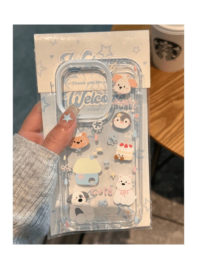 جراب هاتف شفاف لجهاز iPhone 14 Pro متوافق مع الحلوى ، جرو Kawaii تصميم حيواني مقاوم للصدمات حماية شديدة التحمل للرجال والنساء والفتيات - Image 1