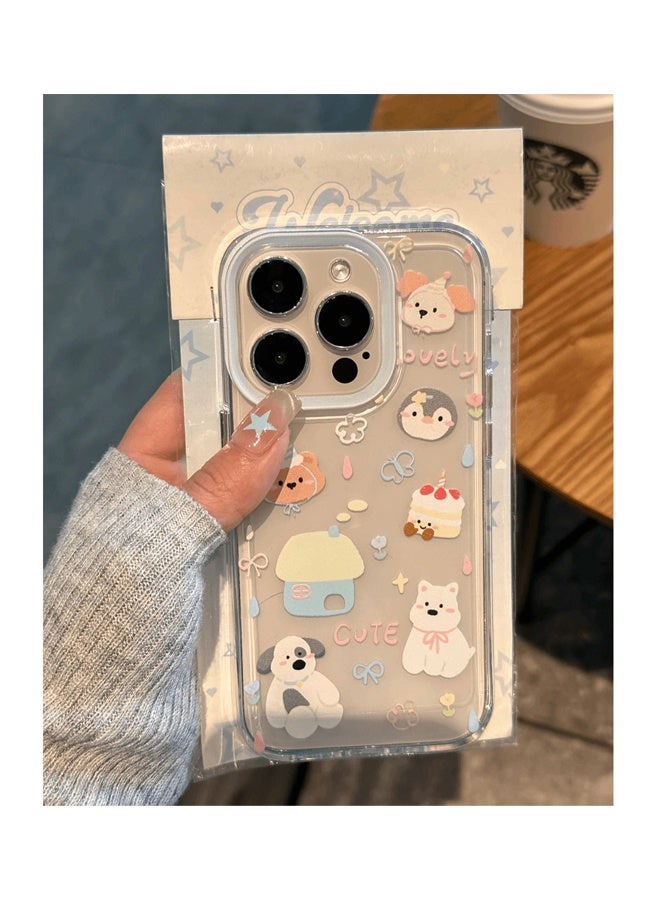 جراب هاتف شفاف لجهاز iPhone 14 Pro متوافق مع الحلوى ، جرو Kawaii تصميم حيواني مقاوم للصدمات حماية شديدة التحمل للرجال والنساء والفتيات - Image 4