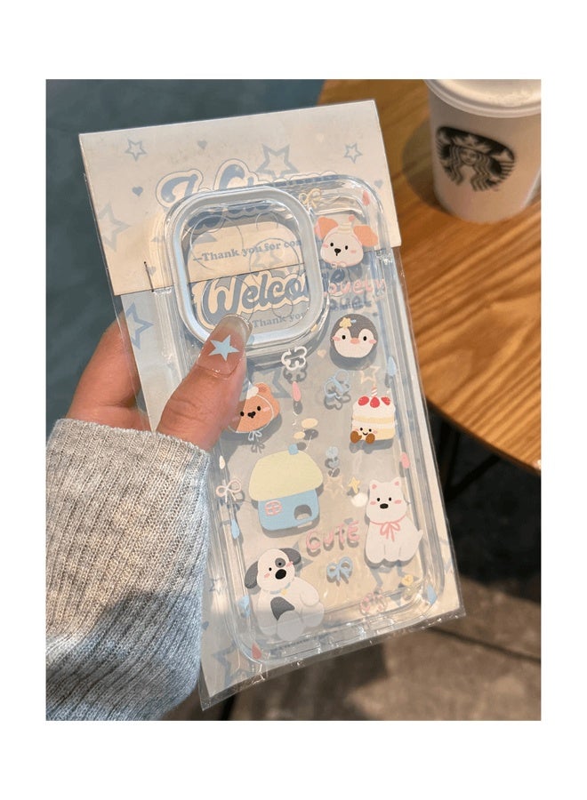 جراب هاتف شفاف لجهاز iPhone 14 Pro متوافق مع الحلوى ، جرو Kawaii تصميم حيواني مقاوم للصدمات حماية شديدة التحمل للرجال والنساء والفتيات - Image 3