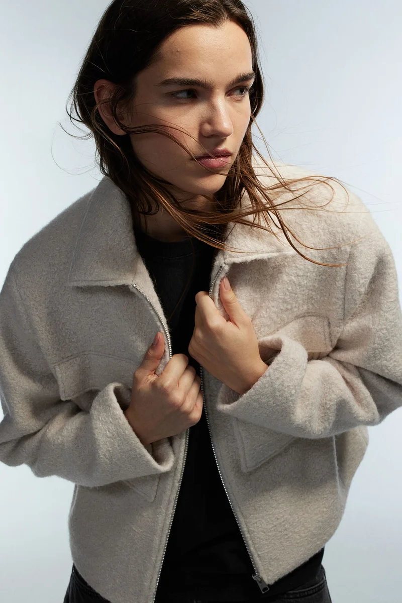 اتش اند ام جاكيت من نسيج بوكليه