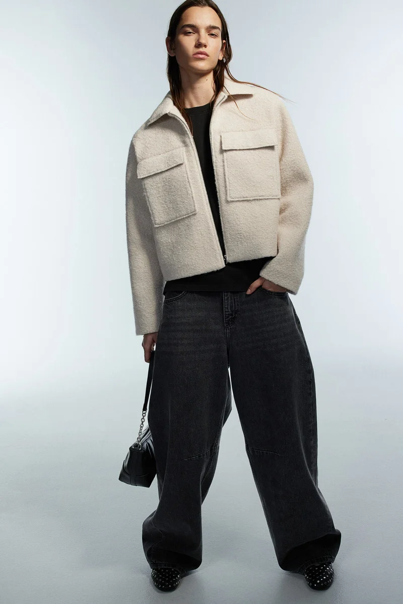 اتش اند ام جاكيت من نسيج بوكليه