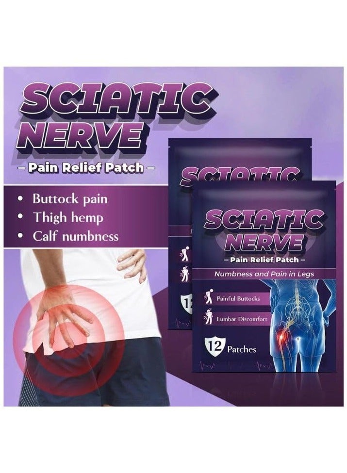 GNAFOTU 60 Sheets Sciatica Patch,Sciatic Nerve Pain Patch, Sciatic Nerve Pain Reducing Patch Elastic Fabric Multifuntcional Release Muscle Patch for Back Buttock - Image 4