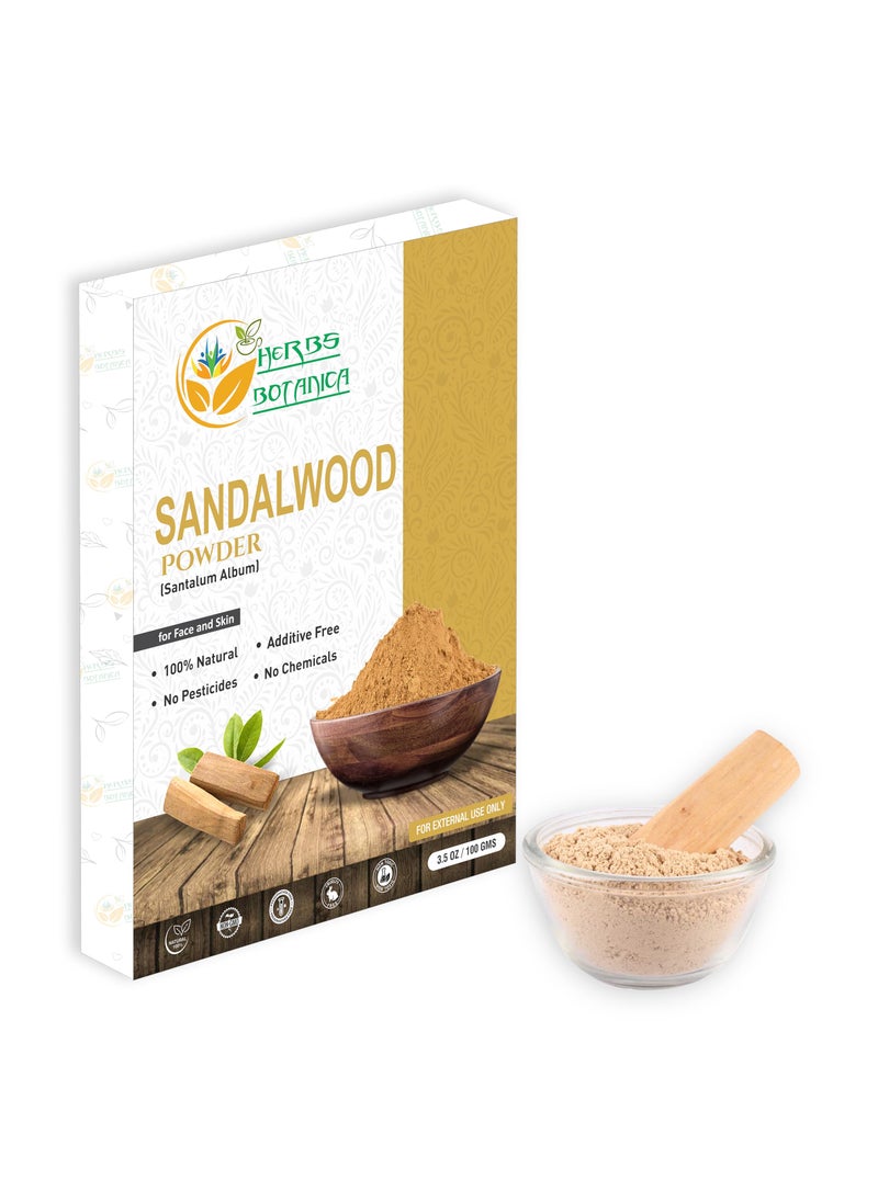 HERBS BOTANICA - Herbs Botanica Chandan Sandalwood Powder, 100 gm / 3.52 oz, Face Pack & Mask, Tilak, Auspicious Occasions, Natural Cleansing & Soothing Powder for Wrinkles - Image 1