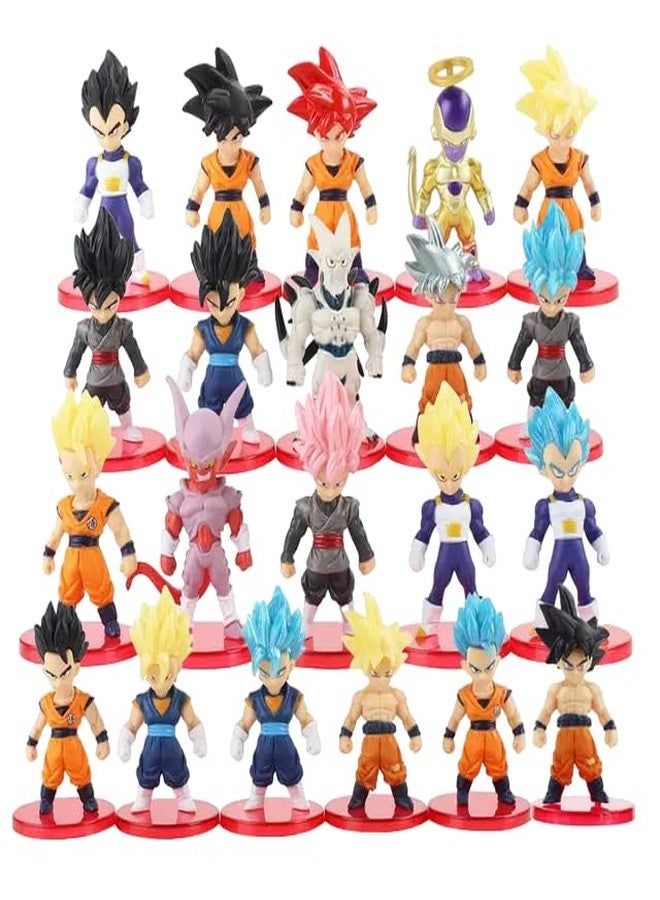 Trunkin DBZ Goku 21 Pcs Set B Anime Figure Son Goku Vegeta Frieza Vegetto Figurine Collectible Anime Weeb PVC Collection Model, Multi Color - Image 1