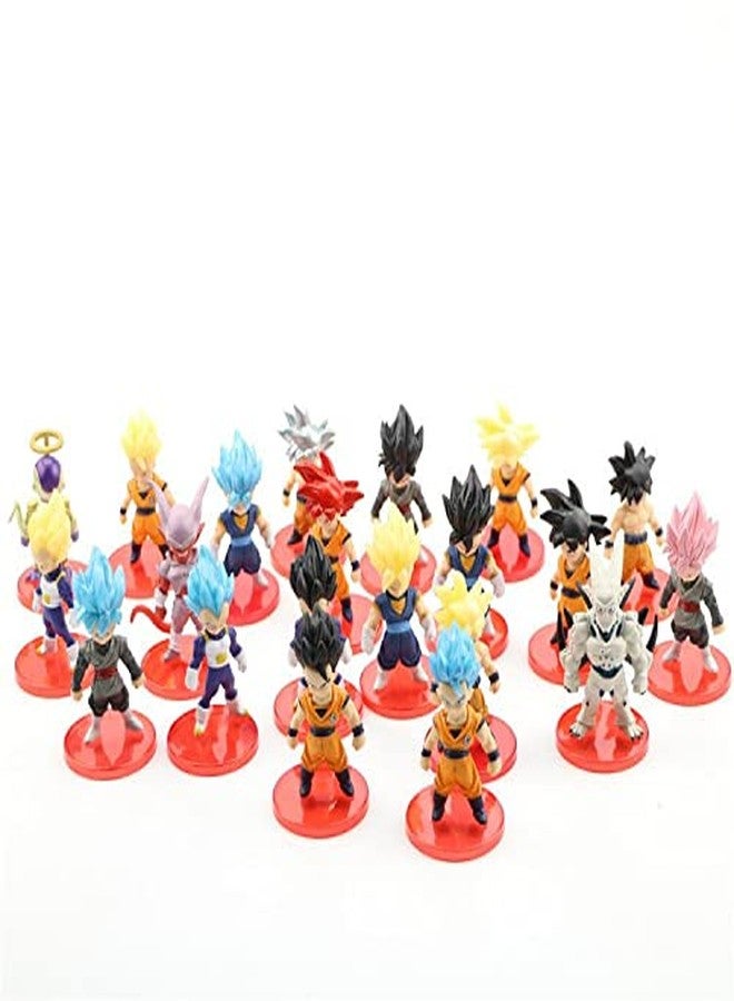Trunkin DBZ Goku 21 Pcs Set B Anime Figure Son Goku Vegeta Frieza Vegetto Figurine Collectible Anime Weeb PVC Collection Model, Multi Color - Image 3