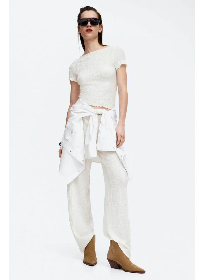 اتش اند ام Overlock-detail crinkled top