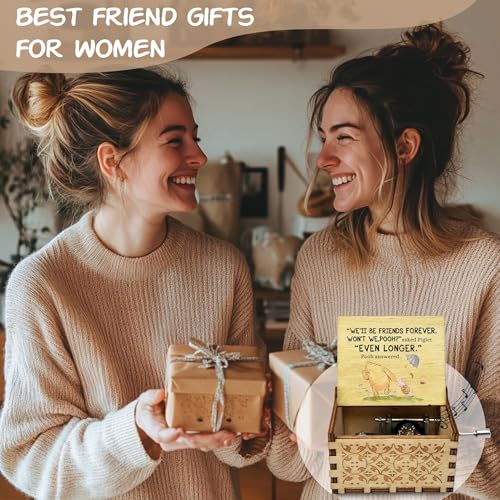 Litenx Soul Sister Wood Music Box Gifts for Women, Bset Friends Friendship BBF Sister Gifts for Christmas Birthday, We'll Be Friends Forever. - Image 5