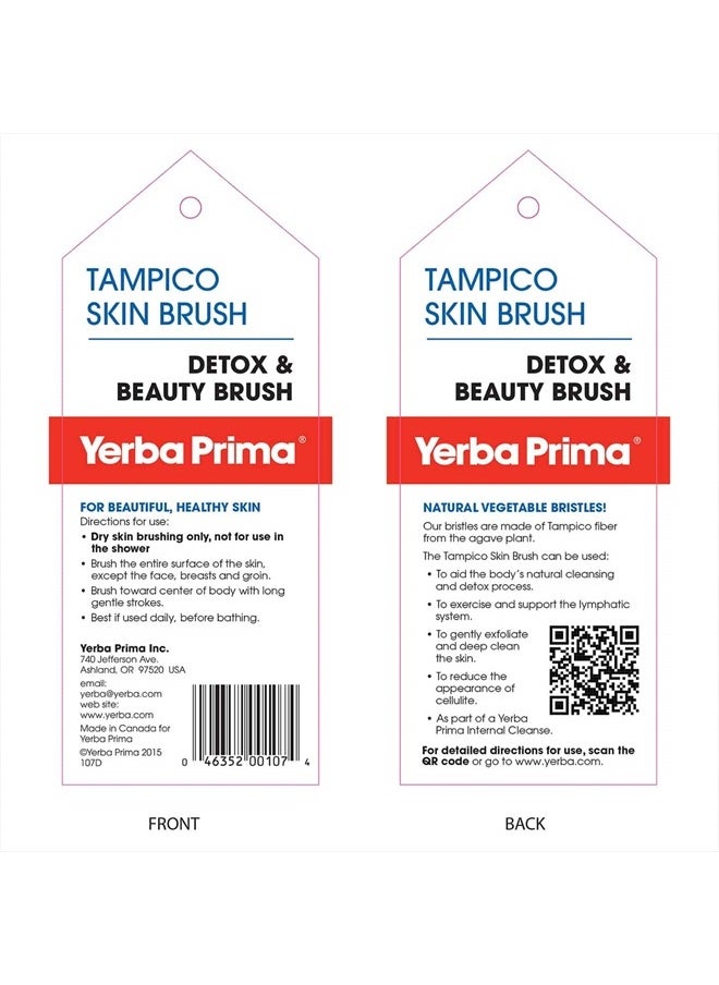 Yerba Prima Tampico Skin Brush (Pack of 1) - Natural Vegetable Fiber Bristles for Dry Skin Brushing  - Image 3