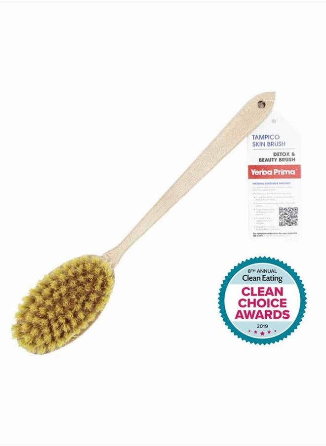 Yerba Prima Tampico Skin Brush (Pack of 1) - Natural Vegetable Fiber Bristles for Dry Skin Brushing  - Image 2