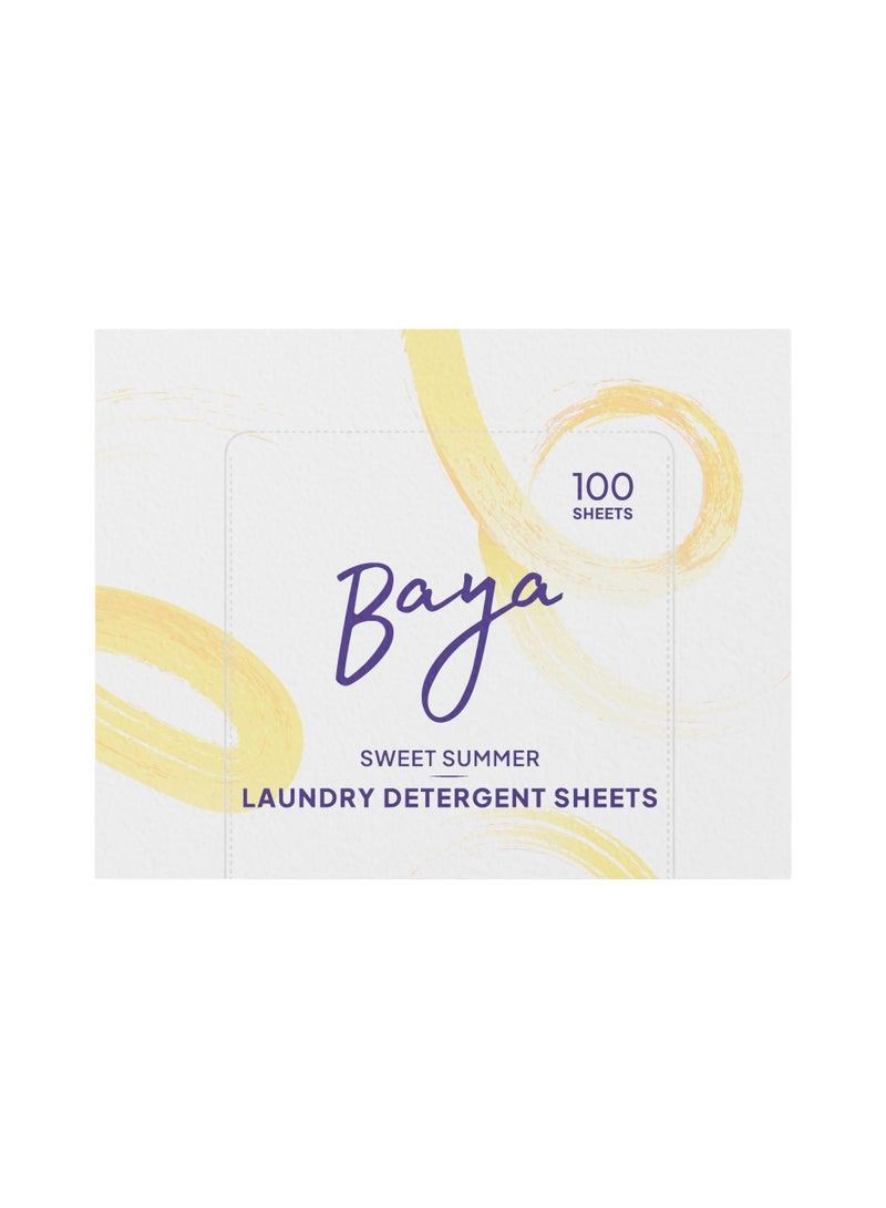 Baya Laundry Detergent Sheets Sweet Summer Family Pack 100 Sheets (430g) - Image 1