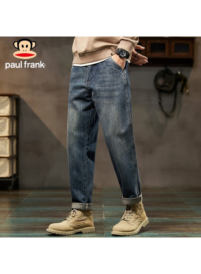 Paul Frank Paul Frank Men's Spring American Loose Jeans Men's Trousers Wide Leg Casual Trousers Retro Blue 32  - Image 3