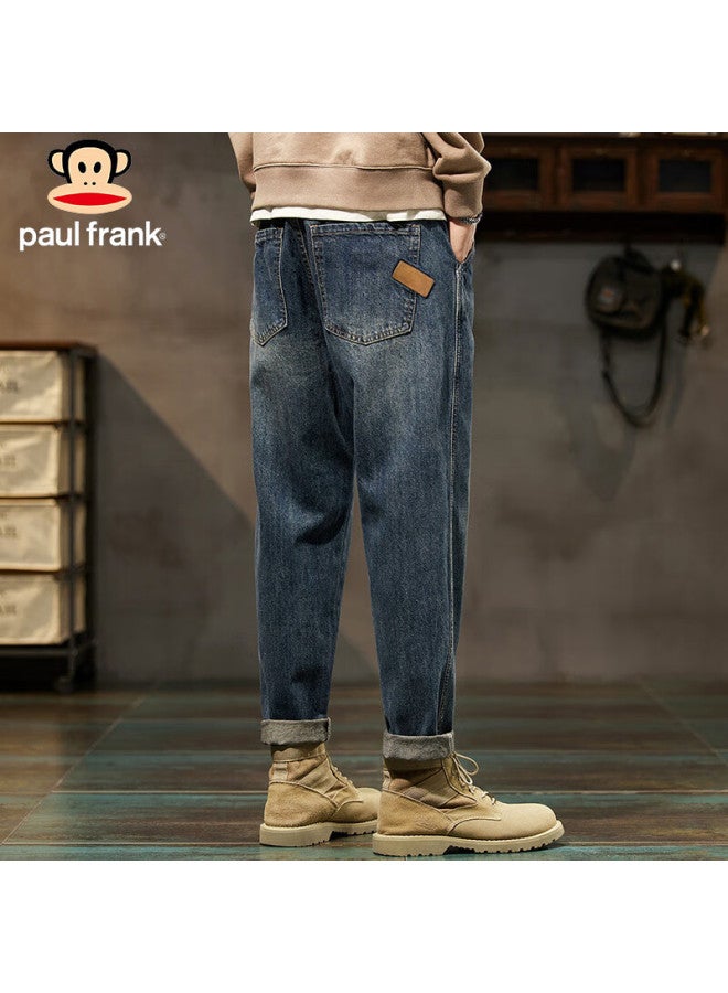 Paul Frank Paul Frank Men's Spring American Loose Jeans Men's Trousers Wide Leg Casual Trousers Retro Blue 32  - Image 5