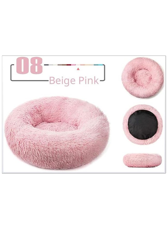 مورو مورو سرير كلاب مخملي تقويمي مع فراء ناعم وقاعدة بلاستيكية - عش مريح وقابل للغسل للحيوانات الأليفة - Image 2