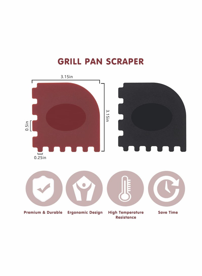 كاست ويف مكشطة مقلاة الشواء ، مكشطة من الحديد الزهر KASTWAVE مع مغناطيس مدمج ، مكشطة وعاء متينة ، مكشطة بلاستيكية لمقلاة الحديد الزهر ، مقلاة الشواء ، الشوايات والمزيد ، أحمر وأسود (4 عبوات) - Image 5