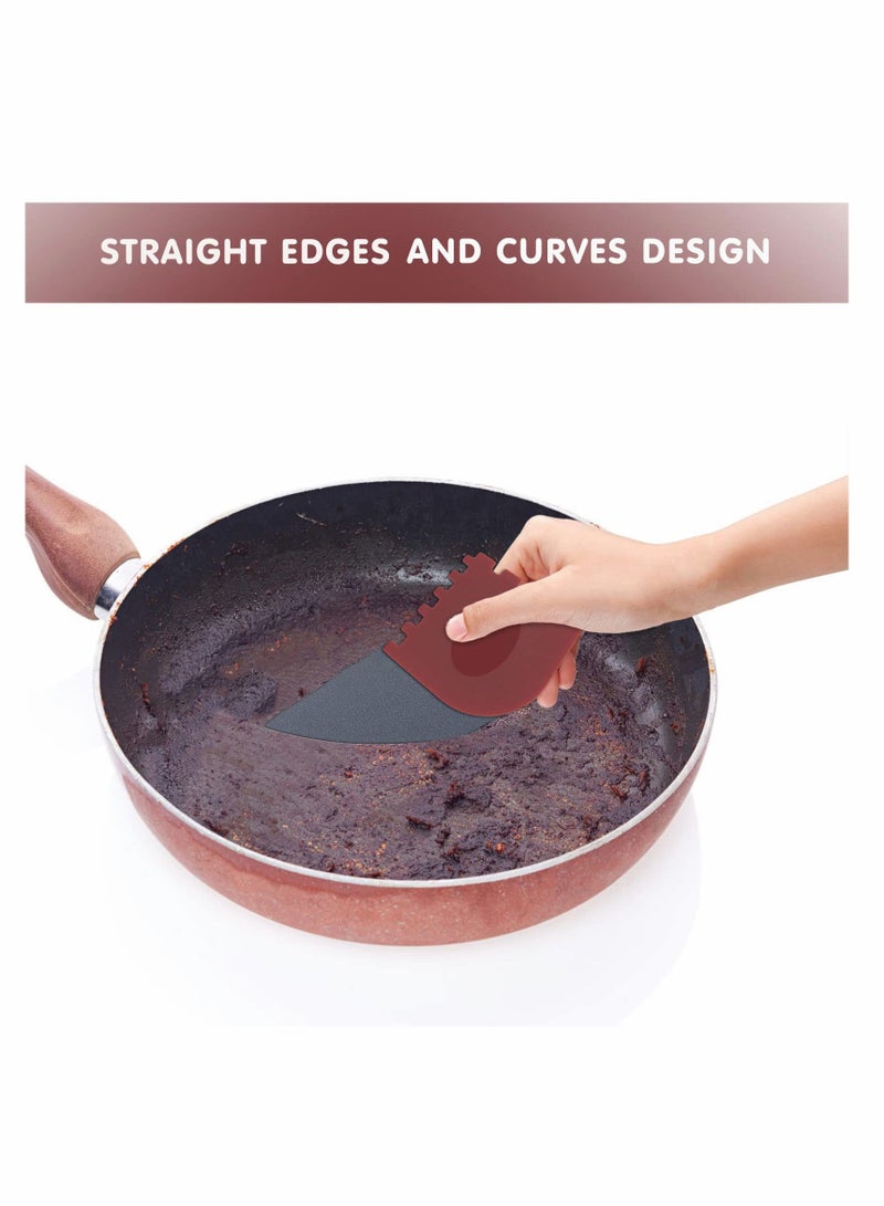 كاست ويف مكشطة مقلاة الشواء ، مكشطة من الحديد الزهر KASTWAVE مع مغناطيس مدمج ، مكشطة وعاء متينة ، مكشطة بلاستيكية لمقلاة الحديد الزهر ، مقلاة الشواء ، الشوايات والمزيد ، أحمر وأسود (4 عبوات) - Image 4