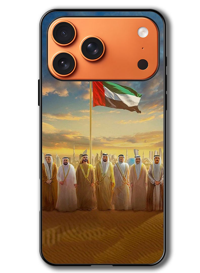 Theodor Case Compatible with Apple iPhone 17 Pro 6.3 Inch Protection Shockproof Bumper Cover Uae Flag Uae Rulers - Image 1
