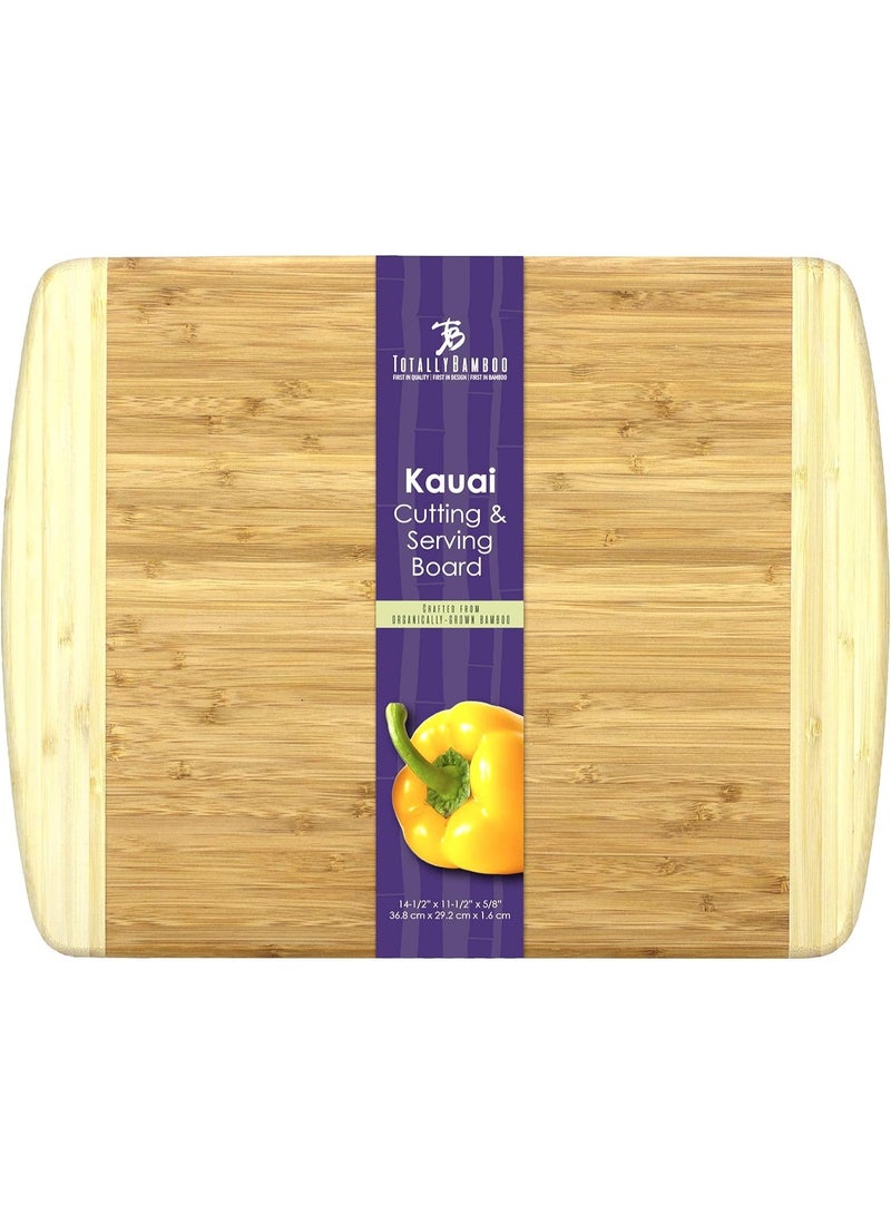 Totally Bamboo لوح تقديم وقطع من الخيزران توتاللي بانبو كاواي، 14" × 11.5"، لون طبيعي ثنائي - Image 3