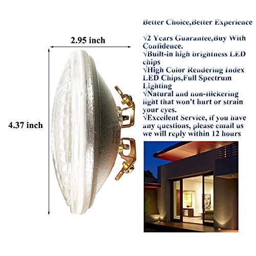 Taysing LED PAR36 Bulb 9W 5000K Eq to 60W Halogen 10-30V Waterproof IP68 Flood Landscape Light Bulbs Led Tractor Lights for Landscape Well Light Off-Road Vehicles Tractor RV Vehicles(Daylight White 1 Pack) - Image 3