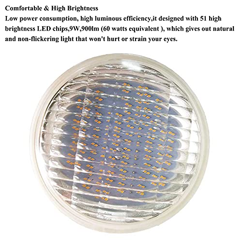 Taysing LED PAR36 Bulb 9W 5000K Eq to 60W Halogen 10-30V Waterproof IP68 Flood Landscape Light Bulbs Led Tractor Lights for Landscape Well Light Off-Road Vehicles Tractor RV Vehicles(Daylight White 1 Pack) - Image 4