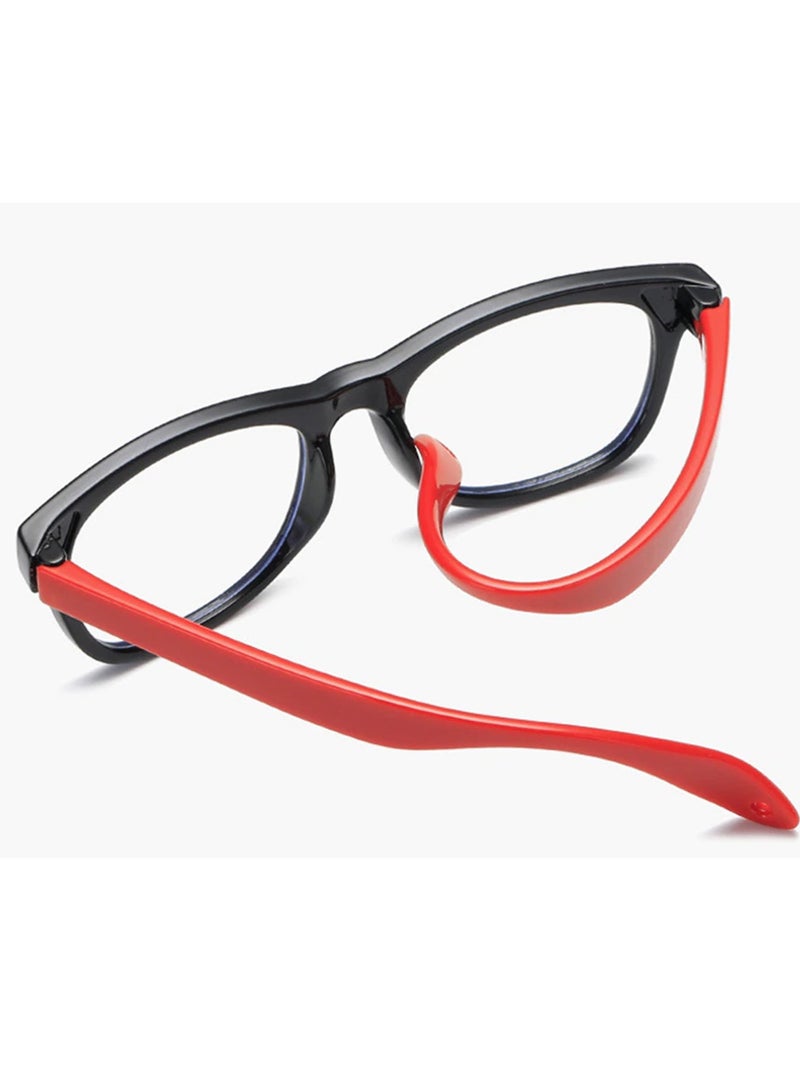AROAQ Kids Computer Glasses Blue Light Blocking Filter Gaming Goggles Silicone Frame Child Anti Blue Ray Eyewear Red + Black - Image 4