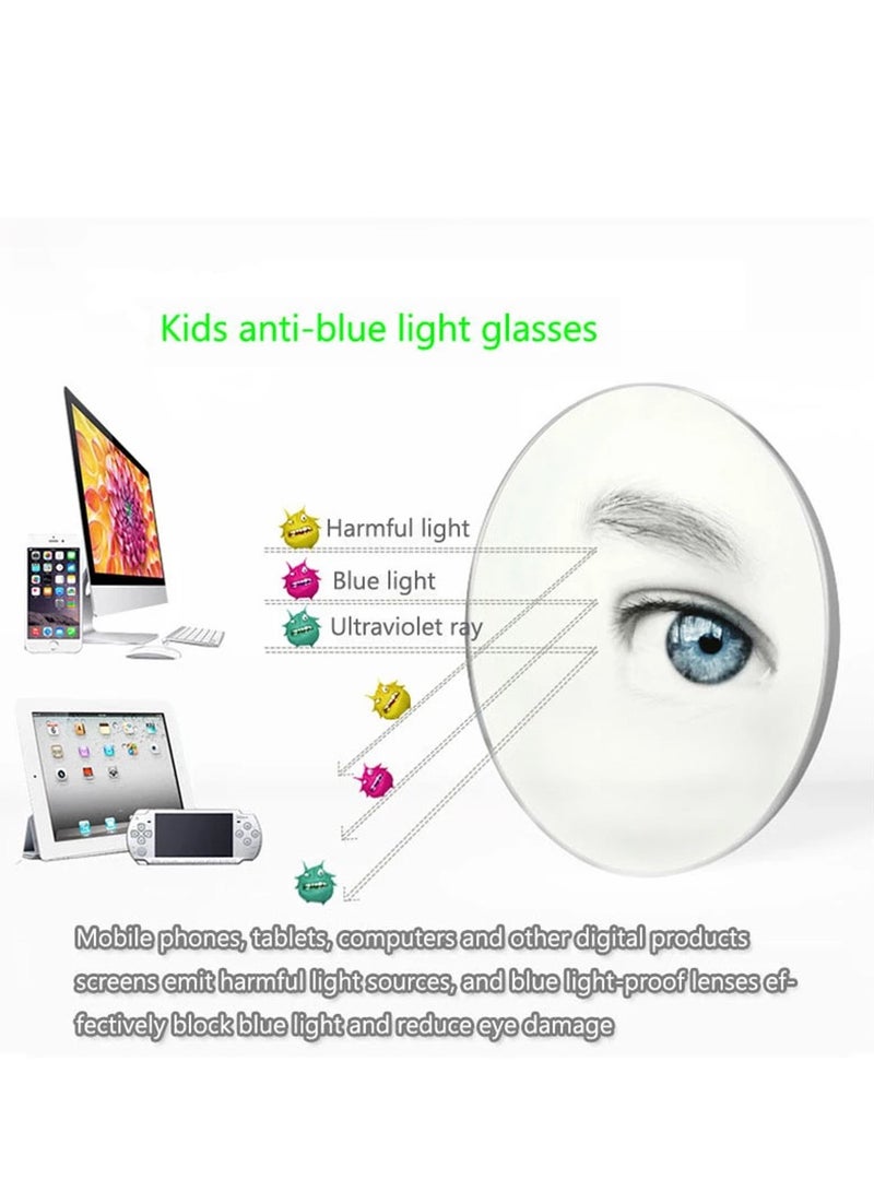 AROAQ Kids Computer Glasses Blue Light Blocking Filter Gaming Goggles Silicone Frame Child Anti Blue Ray Eyewear Red + Black - Image 2