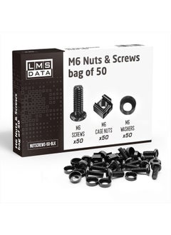 50 Pack of Black M6 Cage Nuts & Screws for Rack Mount Equipment Server 19" and 10" Cabinet, Patch Panel, Server Shelves Fixing & Installation Screws & Cage Nuts Wall Mount Server Network Enclosure