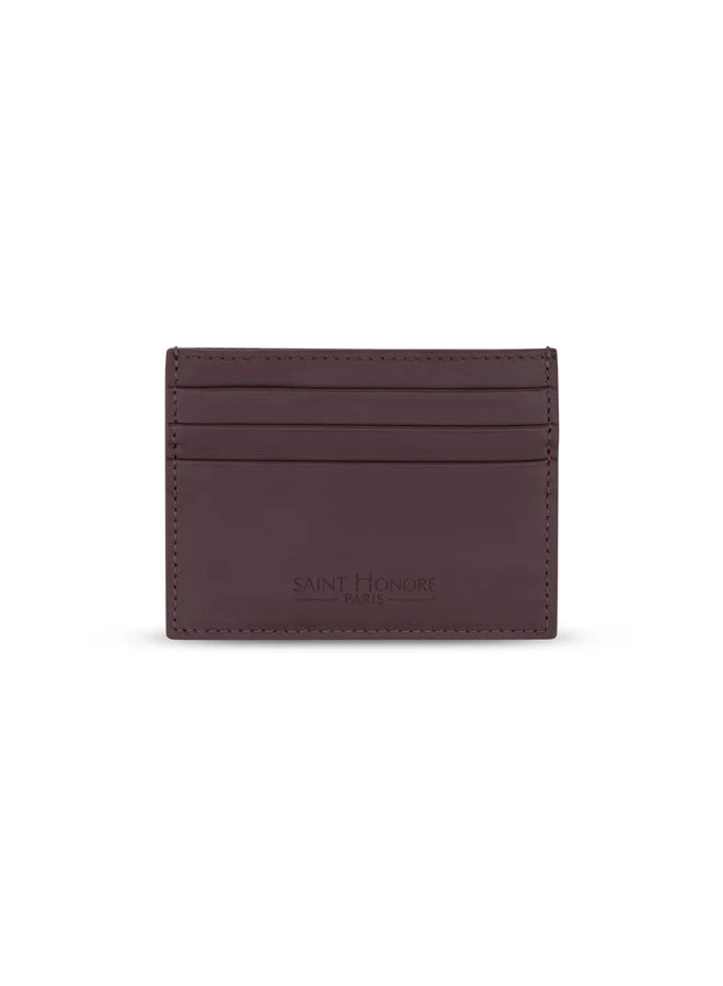 Saint Honore Paris Core Burgundy Leather Card Case for Men