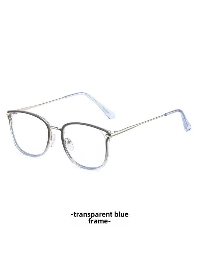 Ultra-light Cat Eye Frame Glasses Female Oval Sweet Myopia Glasses Round Hollow Wind Anti-blue Light Color Changing Plain Glasses