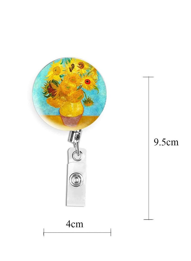 KASTWAVE Badge Reel, Retractable Badge Holder Carabiner Reel Clip on ID Card Holders Pack of 4, Sturdy Plastic Snap Strap - Image 4