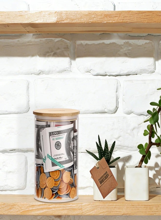 Hoowen Laundry Room Coin Bank Jar with Money Slot and Wooden Lid, Rustic Farmhouse Laundry Room Decor Cute Piggy Bank Funny Tips Jars with Labels, Clear Acrylic Money Savings Jars for Home Adult - Image 3