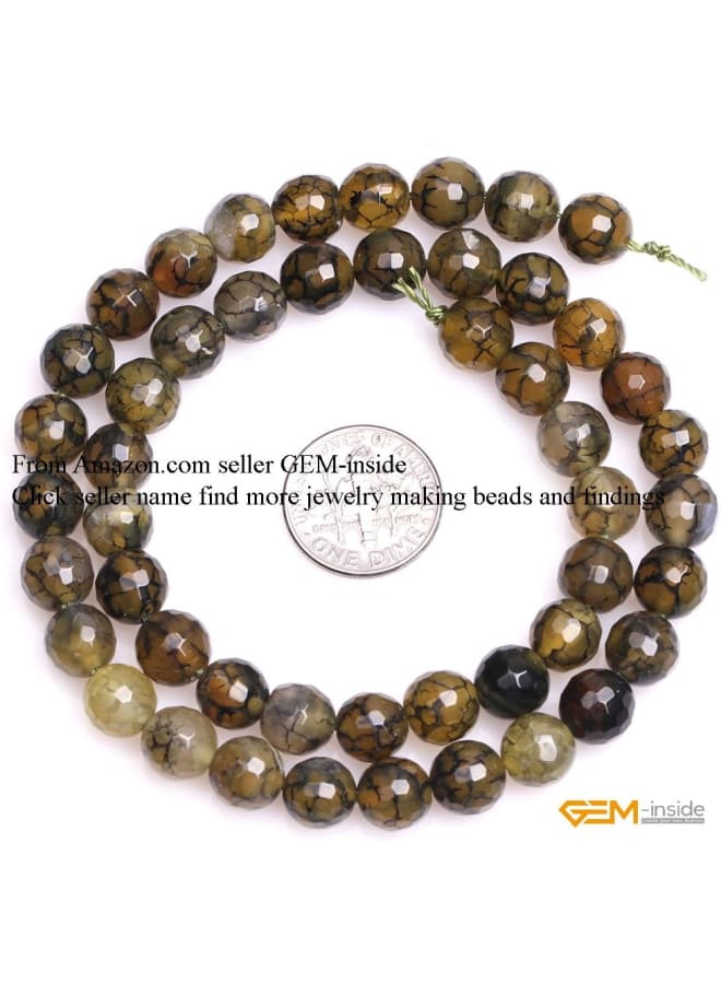 الطبيعية 8mm الأوجه الأصفر فرقعة العقيق الأحجار الكريمة فضفاض الخرز اليدوية جولة الخرز الطاقة لصنع المجوهرات مجوهرات الديكور لوازم للنساء - Image 3