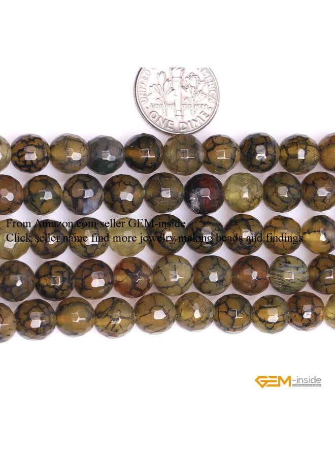 الطبيعية 8mm الأوجه الأصفر فرقعة العقيق الأحجار الكريمة فضفاض الخرز اليدوية جولة الخرز الطاقة لصنع المجوهرات مجوهرات الديكور لوازم للنساء - Image 2