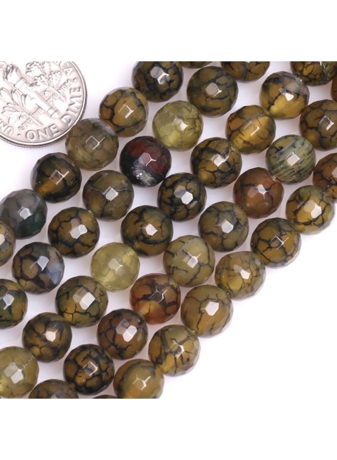 الطبيعية 8mm الأوجه الأصفر فرقعة العقيق الأحجار الكريمة فضفاض الخرز اليدوية جولة الخرز الطاقة لصنع المجوهرات مجوهرات الديكور لوازم للنساء - Image 1