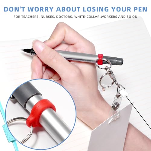 Cynailli 6 Pcs Pen Holders - Retractable Badge Reel, Pen Clip for Lanyard, Nurse ID Badge Holder, Office Hospital Accessories - Image 5
