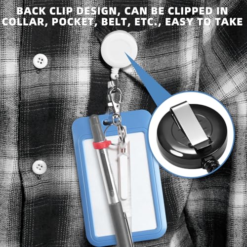 Cynailli 6 Pcs Pen Holders - Retractable Badge Reel, Pen Clip for Lanyard, Nurse ID Badge Holder, Office Hospital Accessories - Image 4