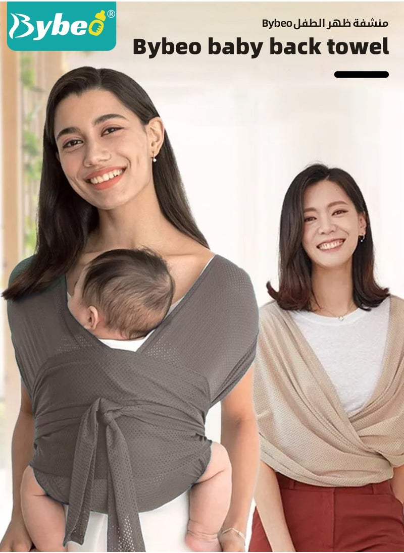 Bybeo Baby Wrap Carrier, Hands-Free Baby Carrier for Newborns With Storage Bag, Adjustable Infant Carrier Slings, Easy to Wear Baby Wrap Swaddle Holder, Baby Sling Wrap, Cozy, Lightweight, Breathable  - Image 2