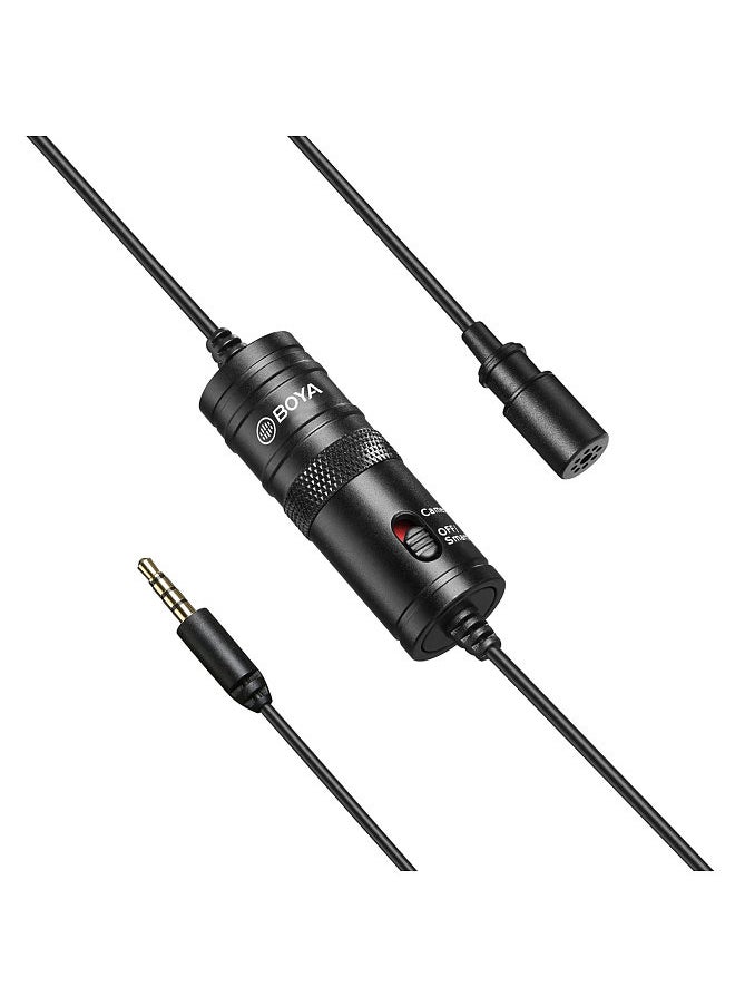 BOYA - BOYA BY-M1 Omni-directional Lavalier Microphone Lapel Clip-on Condenser Mic with 3.5mm Plug for DSLR Camera Camcorder Smartphone PC - Image 1