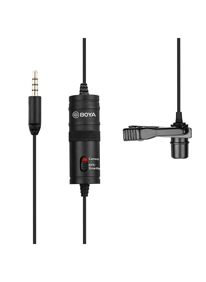 BOYA - BOYA BY-M1 Omni-directional Lavalier Microphone Lapel Clip-on Condenser Mic with 3.5mm Plug for DSLR Camera Camcorder Smartphone PC - Image 1