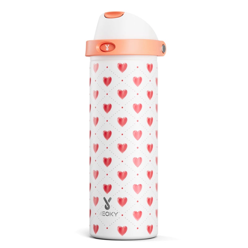 Meoky 24 oz Valentine's Day Water Bottle: Meoky Stainless Steel Water Bottle with Straw and Spout Lid - Leak Proof, Cold for 24 Hours, Fits in Car Cup Holder, Valentines Day Gifts for Her Women Girls, Amora - Image 1