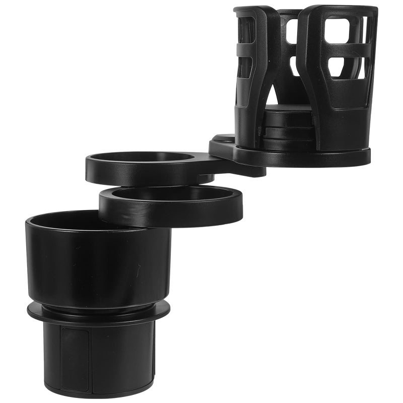 Retractable Rotating Car Cup Holder Expander Universal Black - Image 2