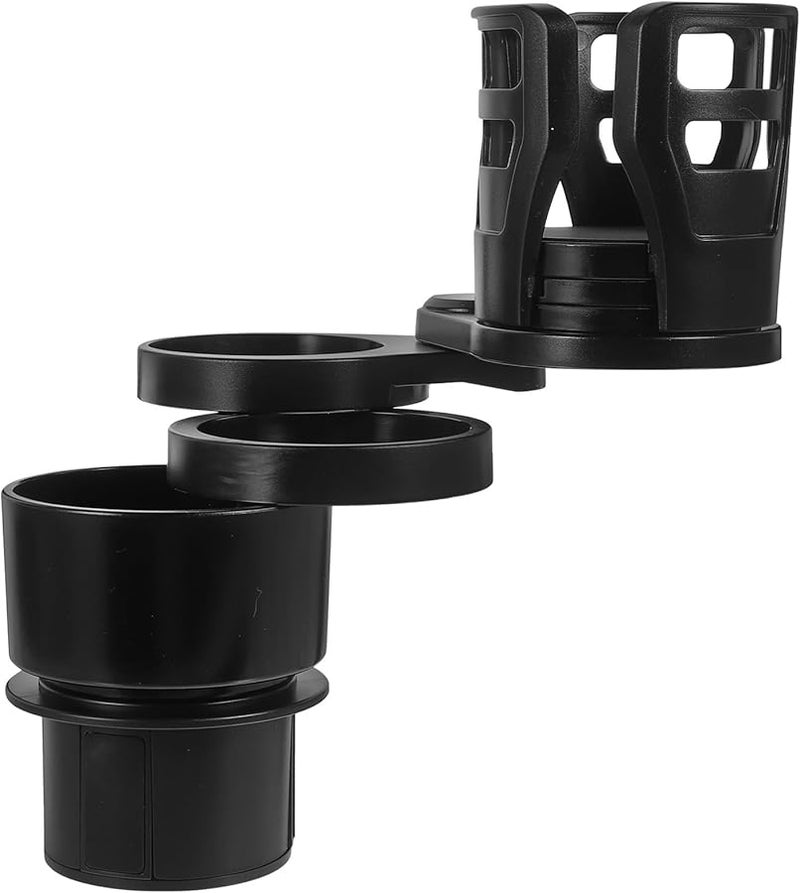 Retractable Rotating Car Cup Holder Expander Universal Black - Image 1