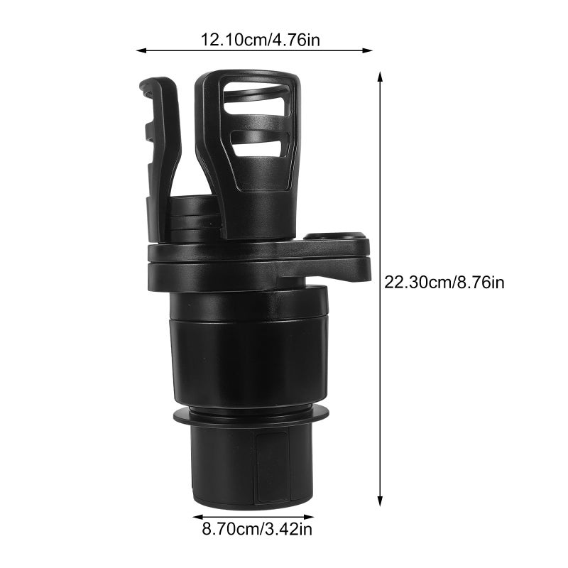 Retractable Rotating Car Cup Holder Expander Universal Black - Image 3