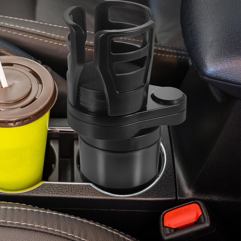 Retractable Rotating Car Cup Holder Expander Universal Black - Image 4
