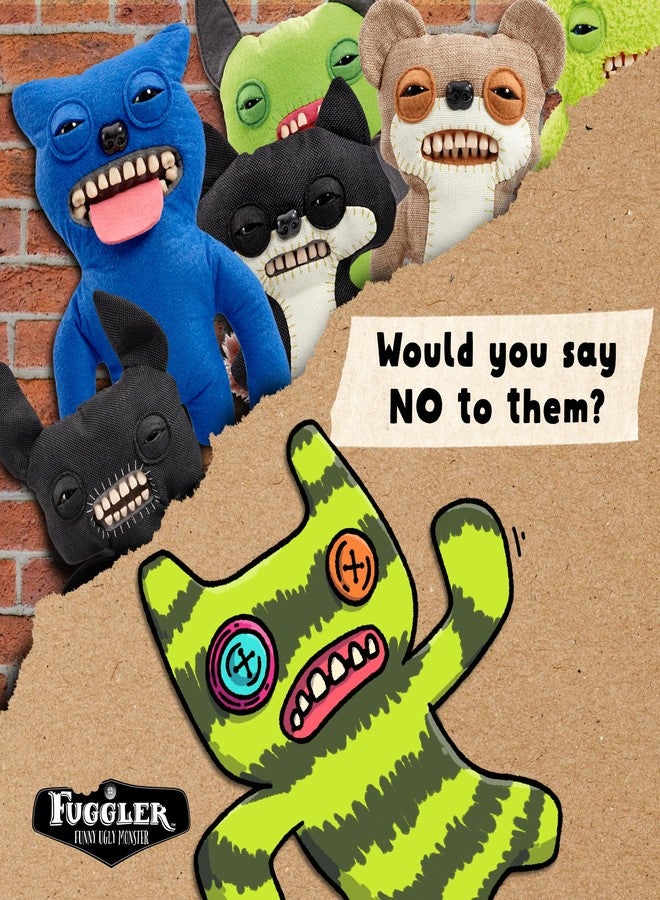 فاجلار لعبة فغلر الأصلية المضحكة على شكل وحش قبيح محشوة، 9 بوصات، وحش مختبري غير متوافق ومتردد - Image 5
